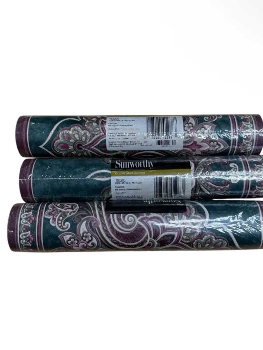 Sunworthy Vintage Wallpaper Border Paisley Floral Victorian 166206 3 Rolls NEW